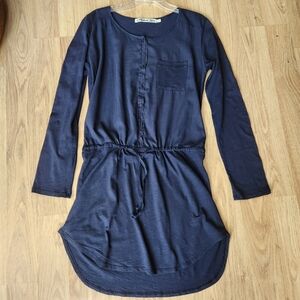 Anthropologie Michael Stars Mini dres Navy blue Adjustable waist Long sleeve M/L